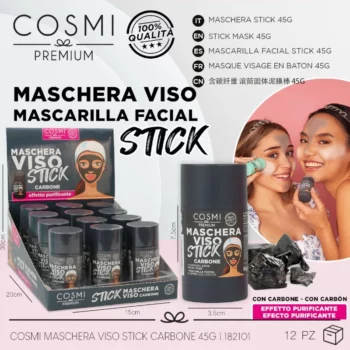 Lot de 12 (1,95€ pièce) : Masque Visage en Stick au CHARBON – Cosmi Premium – Image 6