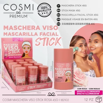 Lot de 12 (1,95€ pièce) : Masque Visage en Stick à la ROSE – Cosmi Premium – Image 4