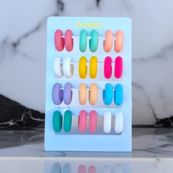 Présentoir de 12 paires (soit 0,85€ la paire) : Boucles d'oreilles différents coloris
