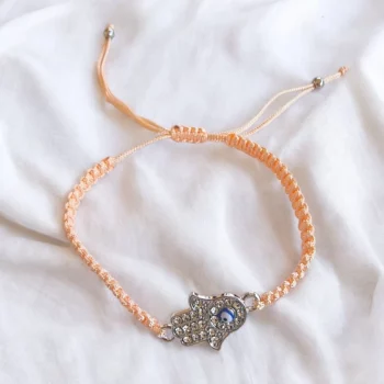Lot de 24 (0,75€ unité) : Bracelet Tressé MAIN DE FATMA & ŒIL Strass – Mélange de Couleurs – Image 3