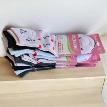 Lot de 12 Paires (0,33€ Pièce) : Chaussettes Courtes à Motifs Pour femme – Image 2
