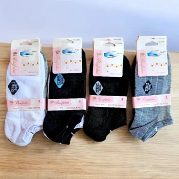 Lot de 12 Paires (0,33€ Pièce) : Chaussettes Courtes à Motifs Pour femme