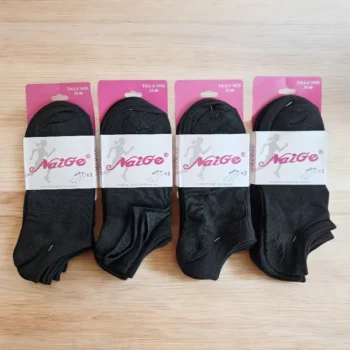 Lot de 12 Paires (0,33€ Pièce) : Chaussettes Courtes Noires Pour femme