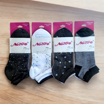 Lot de 12 Paires (0,33€ Pièce) : Chaussettes Courtes à Motifs Pour femme