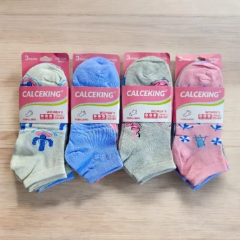 Lot de 12 Paires (0,33€ Pièce) : Chaussettes Courtes à Motifs Pour femme