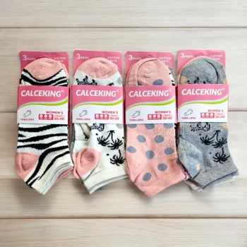 Lot de 12 Paires (0,33€ Pièce) : Chaussettes Courtes à Motifs Pour femme