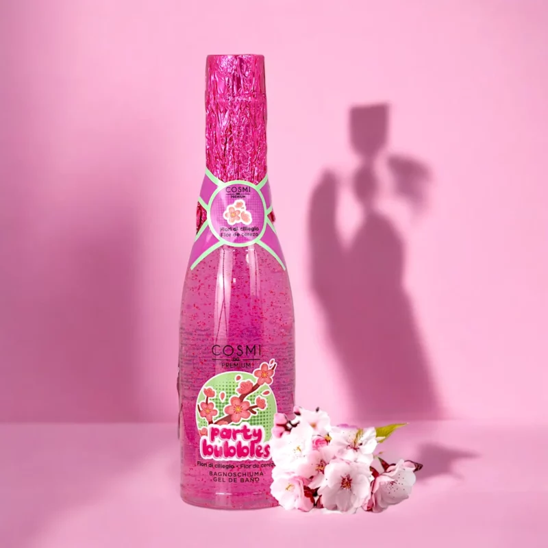 Lot de 6 (soit 2,22€ pièce) : Gel Mousse de Bain Champagne Parfum FLEUR DE CERISIER - Cosmi Premium