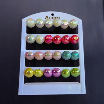 Présentoir de 12 paires (soit 0,95€ la paire) : Boucles d'oreilles En Acier Inoxydable différents coloris