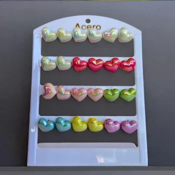 Présentoir de 12 paires (soit 0,95€ la paire) : Boucles d'oreilles En Acier Inoxydable différents coloris
