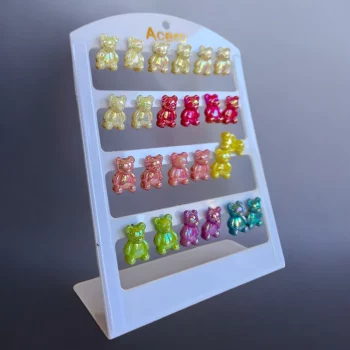Présentoir de 12 paires (soit 0,95€ la paire) : Boucles d'oreilles En Acier Inoxydable différents coloris – Image 3
