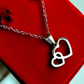 Lot de 3 Coffrets (3€ unité) : Collier et Boucles d'oreilles - Collection COEUR en Acier Inoxydable – Image 4