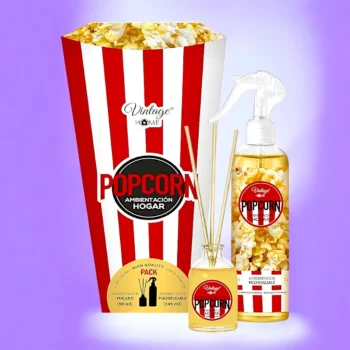 Lot de 6 (Soit 5,80€ pièce) : Set Parfum Popcorn Spray 245ml + Mikado 50ml