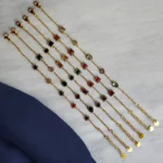 Lot de 6 (2,30€ unité) : Bracelet Doré Stass Coloré - Acier Inoxydable - Mélange de Couleurs