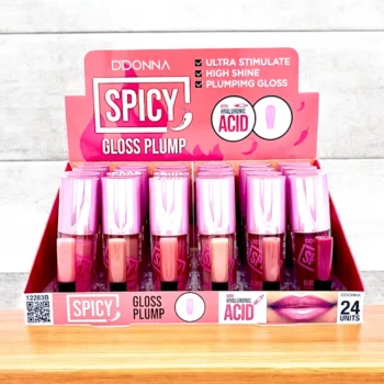 Présentoir de 24 (soit 1,42€ l'unité) Brillant à Lèvres SPICY GLOSS PLUMP - D'Donna