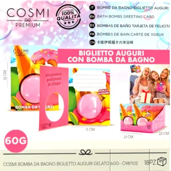 Carte Cadeau De Noel - Boules de Bain 60grs Parfum Bonbon – Cosmi Premium – Image 3