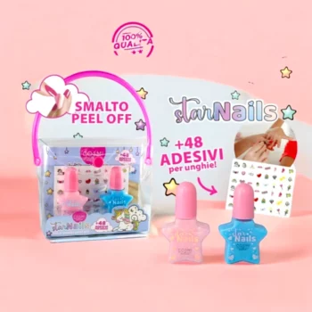 Petit Sac 3 Pièces 2 Vernis Peel Off BLANC & ROSE + Stickers - Cosmi – Image 2