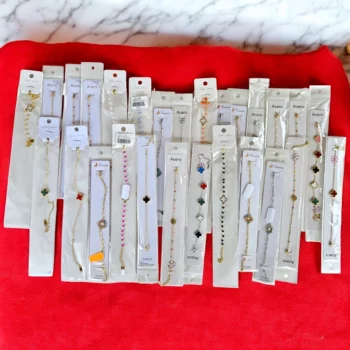 Lot de 27 (1€ unité) : Bracelet Doré Et Argenté En Acier Inoxydable- Photo conforme