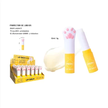 Présentoir de 24 (soit 0,80€ l'unité) Baume à Lèvres MIAU - Easy Paris Cosmetics – Image 2