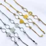 Lot de 12 (1,70€ unité) : Bracelet Argenté et Doré & Strass - Acier Inoxydable - Bon Mélange