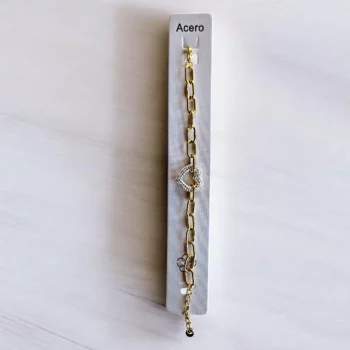 Lot de 6 (1,90€ unité) : Bracelet Doré & Strass - Acier Inoxydable - Bon Mélange – Image 3