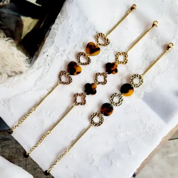 Lot de 12 (1,90€ unité) : Bracelet Doré - Acier Inoxydable - Bon Mélange