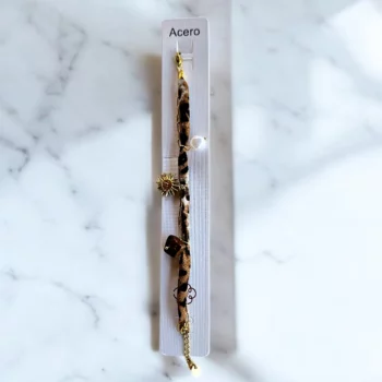 Lot de 6 (1,90€ unité) : Bracelet Doré & Tissu - Acier Inoxydable - Bon Mélange – Image 2