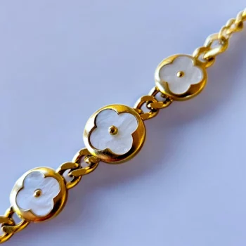 Lot de 10 (1,95€ unité) : Bracelet Doré & Trèfle - Acier Inoxydable – Image 3
