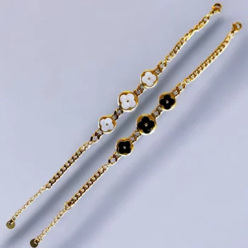 Lot de 10 (1,95€ unité) : Bracelet Doré & Trèfle - Acier Inoxydable – Image 2