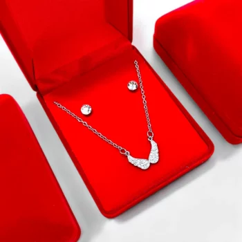 Coffrets Collier et Boucles d'oreilles - Ailes Argentées & Strass