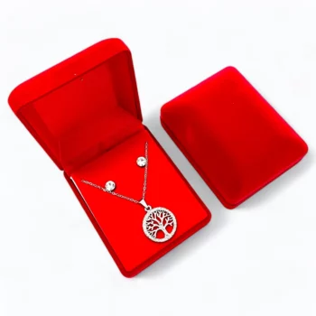 Coffrets Collier et Boucles d'oreilles - Arbre De Vie Argenté & Strass – Image 2