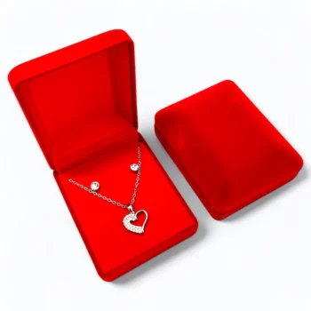 Coffrets Collier et Boucles d'oreilles - Coeur Argenté & Strass – Image 2