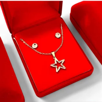 Coffrets Collier et Boucles d'oreilles - Étoile Dorée & Strass