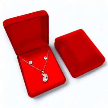 Coffrets Collier et Boucles d'oreilles - Feuille Argentée Strass – Image 2