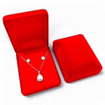 Coffrets Collier et Boucles d'oreilles - Goutte Argentée Strass – Image 2