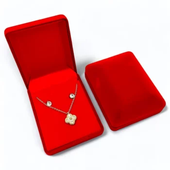 Coffrets Collier et Boucles d'oreilles - Trèfle Doré Strass – Image 2