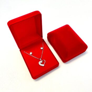 Coffrets Collier et Boucles d'oreilles - Coeur Argenté & Strass – Image 2