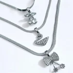 Lot de 6 (2,20€ Pièce) : Mélange De Colliers avec Pendentifs Argentés - Acier Inoxydable