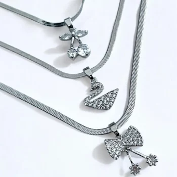 Lot de 12 (1,95€ Pièce) : Mélange De Colliers avec Pendentifs Argentés - Acier Inoxydable