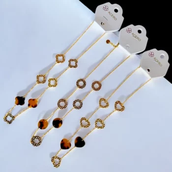 Lot de 10 (2,25€ pièce) : Mélange De Colliers Dorés en Acier Inoxydable avec Motifs Léopard