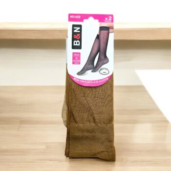 Lot de 12 Paires (0,42€ Pièce) : Mi-Bas Couleur Beige Dessous antidérapants - 6 X 2