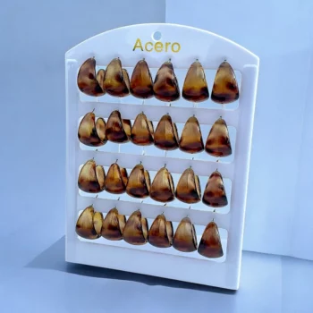 Présentoir de 12 paires (soit 0,75€ la paire) : Boucles d'Oreilles Léopard