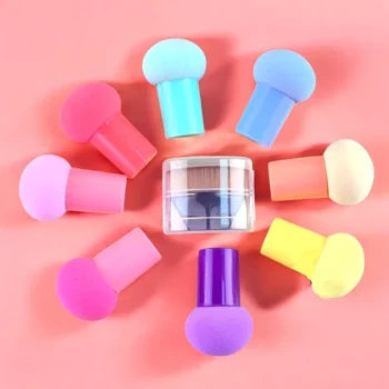 Lot de 8 (soit 1,55€ Le Coffret) : Sets de 2 Pièces - Pinceau Rond + Éponge de Maquillage