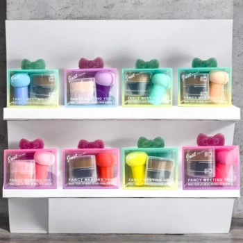 Lot de 8 (soit 1,55€ Le Coffret) : Sets de 2 Pièces - Pinceau Rond + Éponge de Maquillage – Image 2