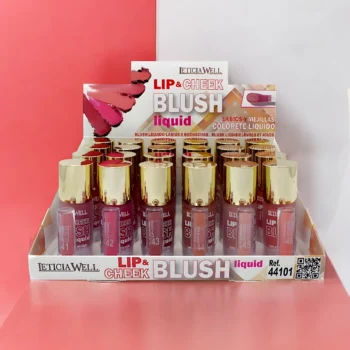 Présentoir de 24 (1,50€ pièce) : Blush Liquide pour Lèvres & Joues - Leticia Well