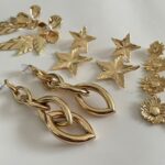 Lot de 8 paires (1,80€ la paire) : Paires de Boucles d’Oreilles Dorées Pendantes Acier Inoxydable