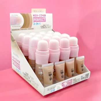 Présentoir de 16 (soit 2,54€ pièce) : Bases Correctrices et Fond de Teint 3-en-1 - Léticia Well – Image 3