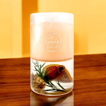 Lot de 3 (soit 3,98€ pièce) : Bougie Cannelle Orange 130g - AMBAR BOTANIQUE