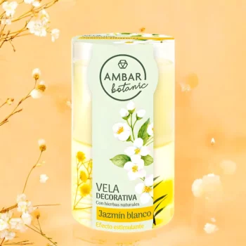 Lot de 3 (soit 3,98€ pièce) : Bougie Jasmin Blanc 130g - AMBAR BOTANIQUE – Image 2