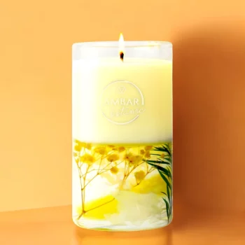 Lot de 3 (soit 3,98€ pièce) : Bougie Jasmin Blanc 130g - AMBAR BOTANIQUE