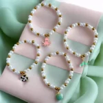 Lot de 4 (1,70€ Pièce) : Bracelets en Perles Nacrées avec Motifs Poisson et Coquillage